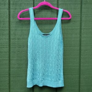Ralph Lauren Teal Knit Sleeveless Top EUC